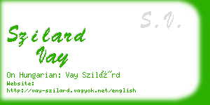 szilard vay business card